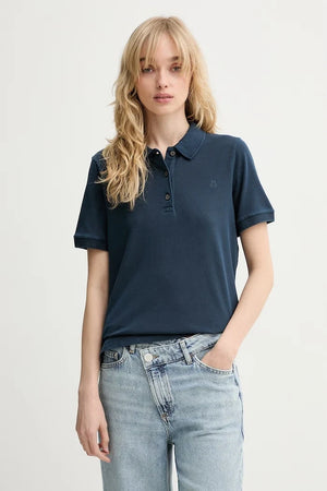 Camiseta de cuello de algodón y elastano para mujer Marc O'Polo