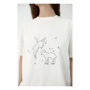 Cordera - Camiseta de algodón orgánico bordado | Blanco