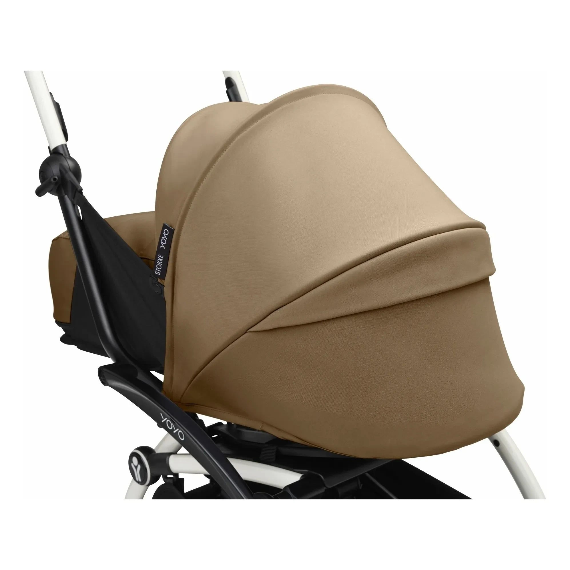 Stokke® - Cochecito YOYO³ 0+ para recién nacidos Chasis blanco | Toffee