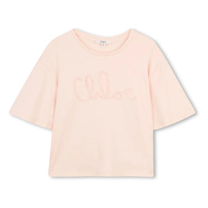 Chloé - Camiseta con logo de algodón orgánico | Melocotón