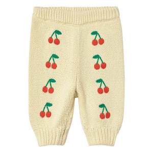 Tinycottons - Pantalones de punto Cherries | Amarillo