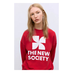 the new society - TNS Logo Sudadera de algodón | Rojo