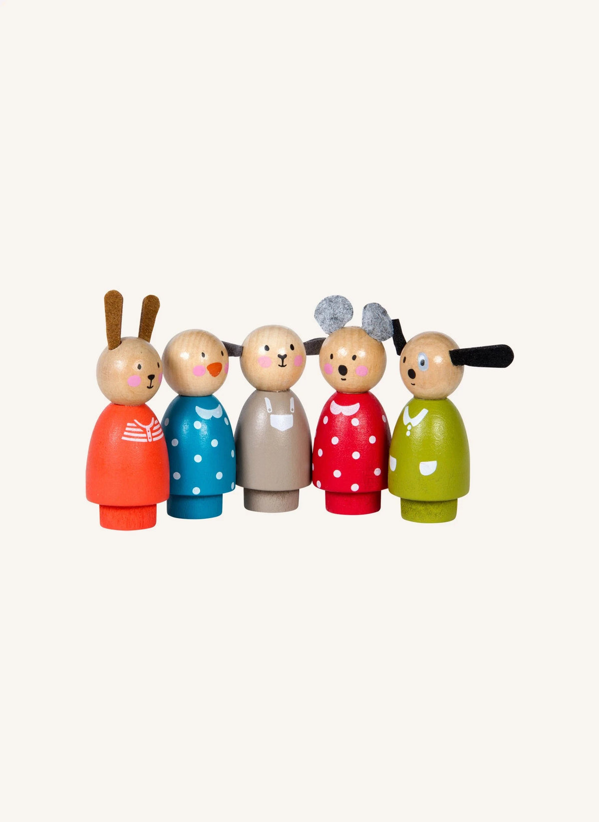 Moulin Roty - 5 Juego de Figuras de Madera - Gran Familia