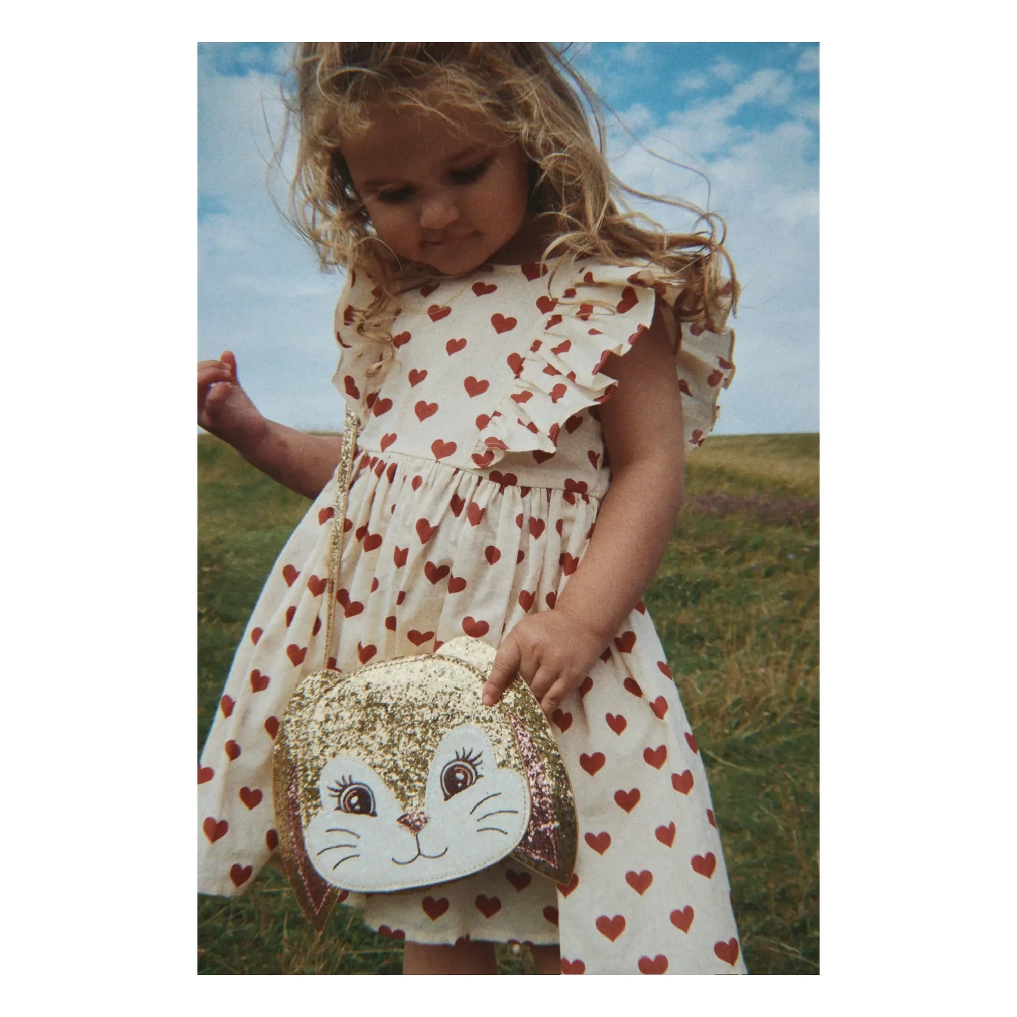 Konges Sløjd - Vestido Cianna Corazones Algodón Orgánico | Crudo