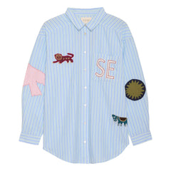 SISSEL EDELBO - Camisa de rayas de batería | Verde