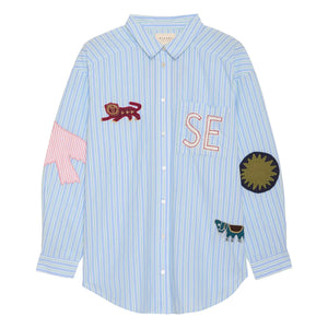 SISSEL EDELBO - Camisa de rayas de batería | Verde