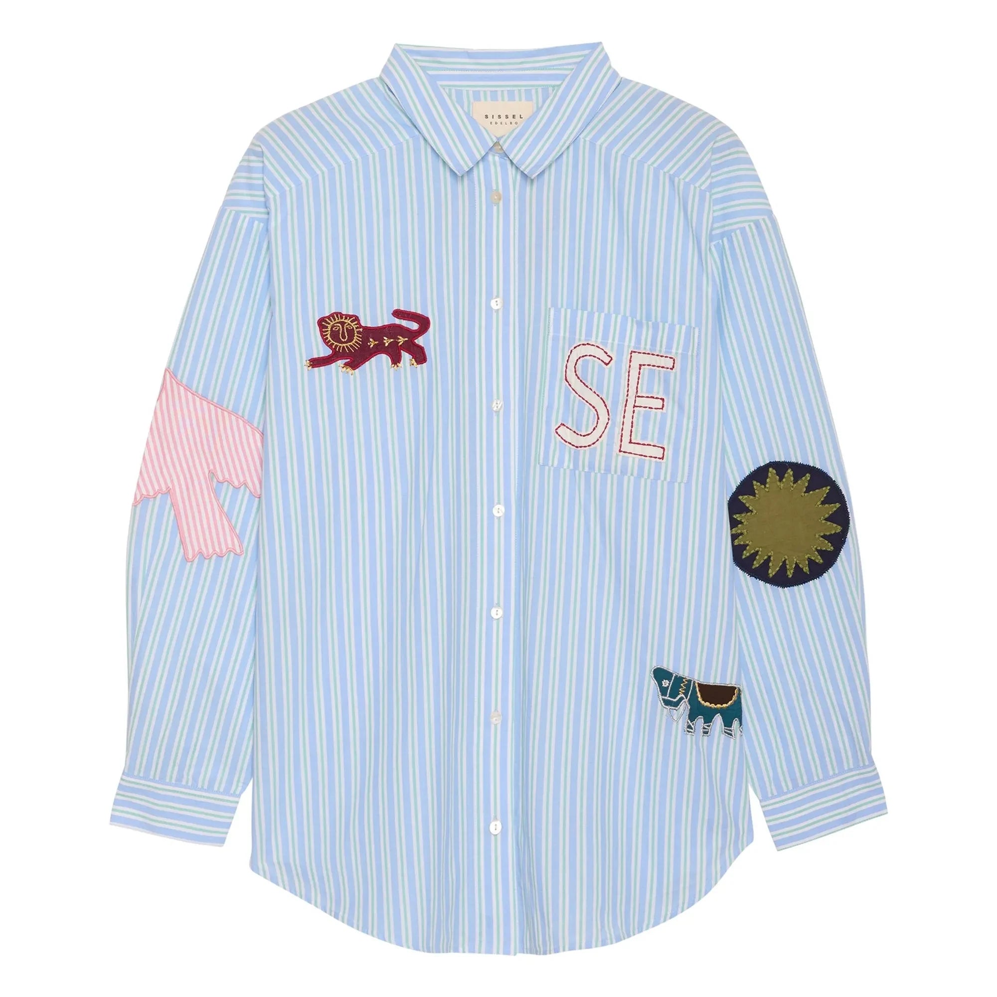 SISSEL EDELBO - Camisa de rayas de batería | Verde