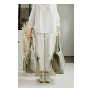Adorna - Bolso con cremallera de lino | Caqui