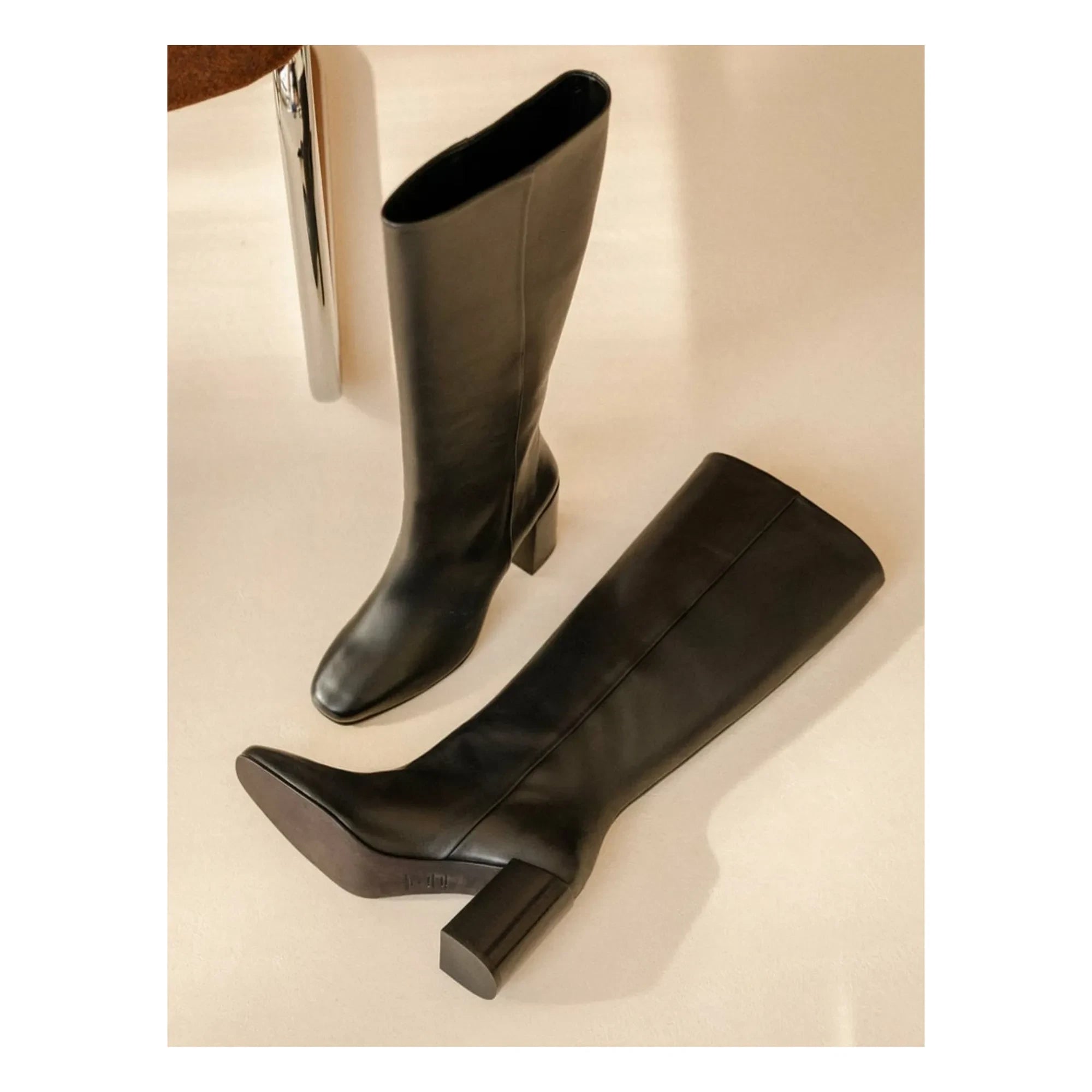 Bobbies - Botas de Piel Hisaé con Pelo de Cordero | Negro