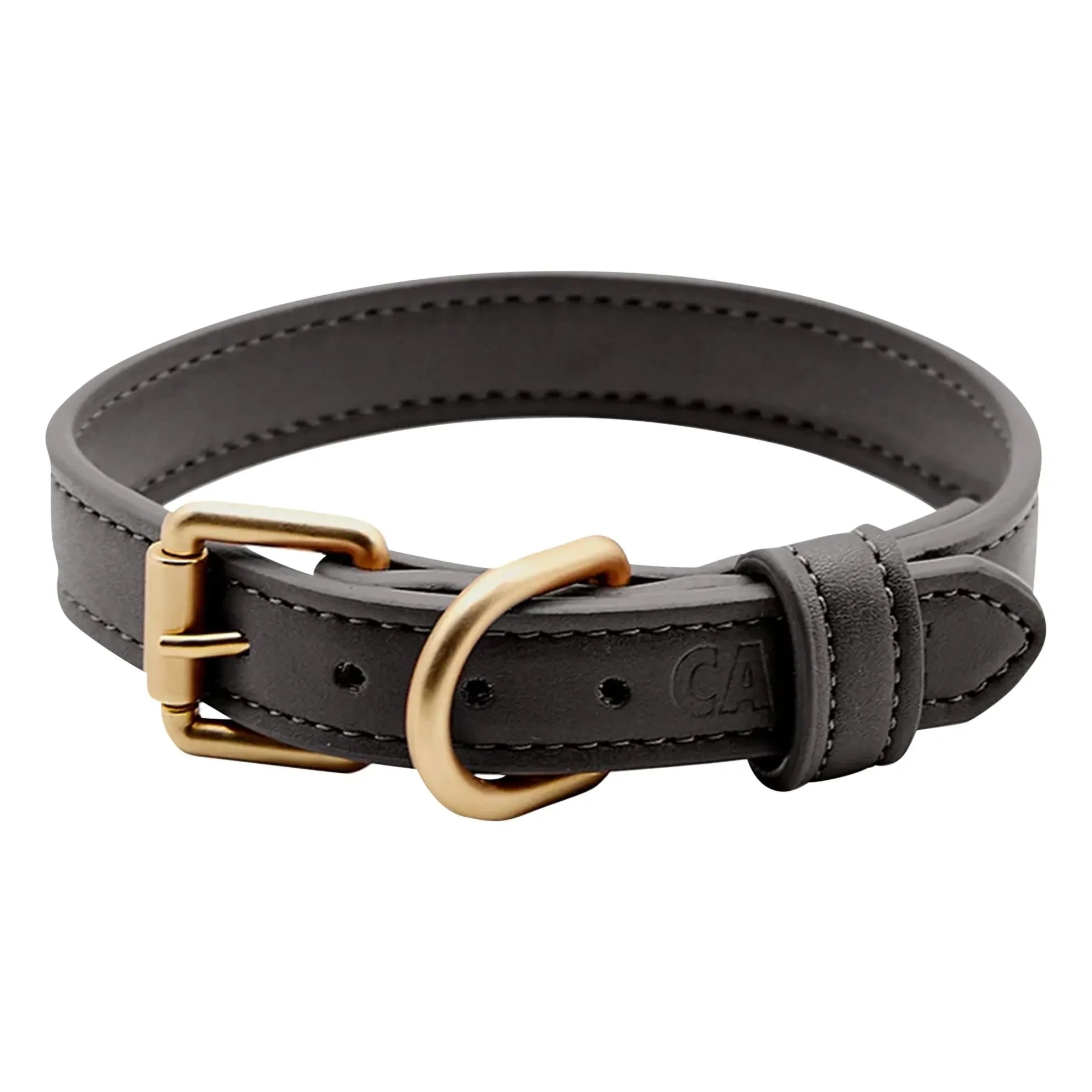 Cafide - Collar de perro de piel vegana | Negro