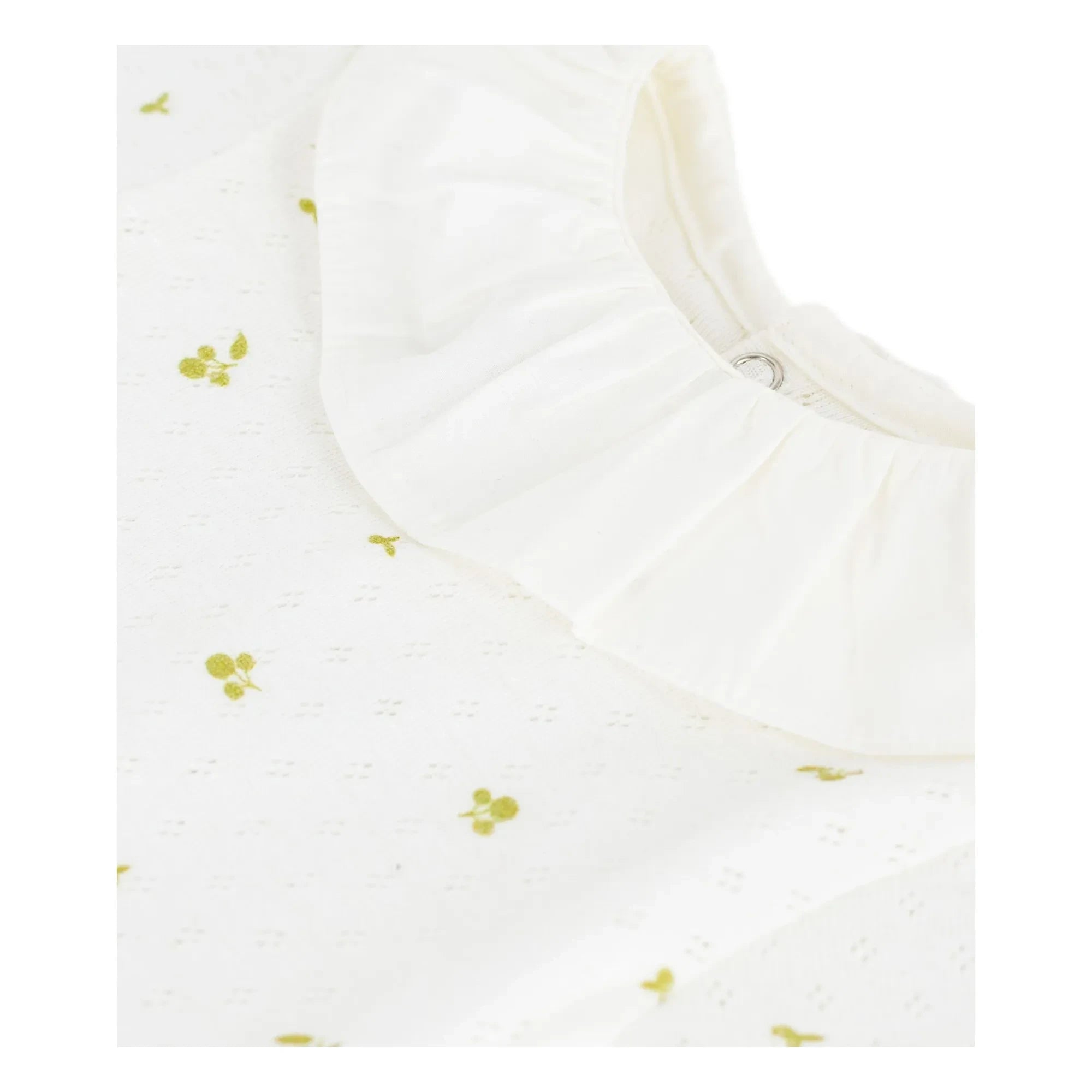 Petit Bateau - Body con cuello de flores de algodón orgánico | Crudo