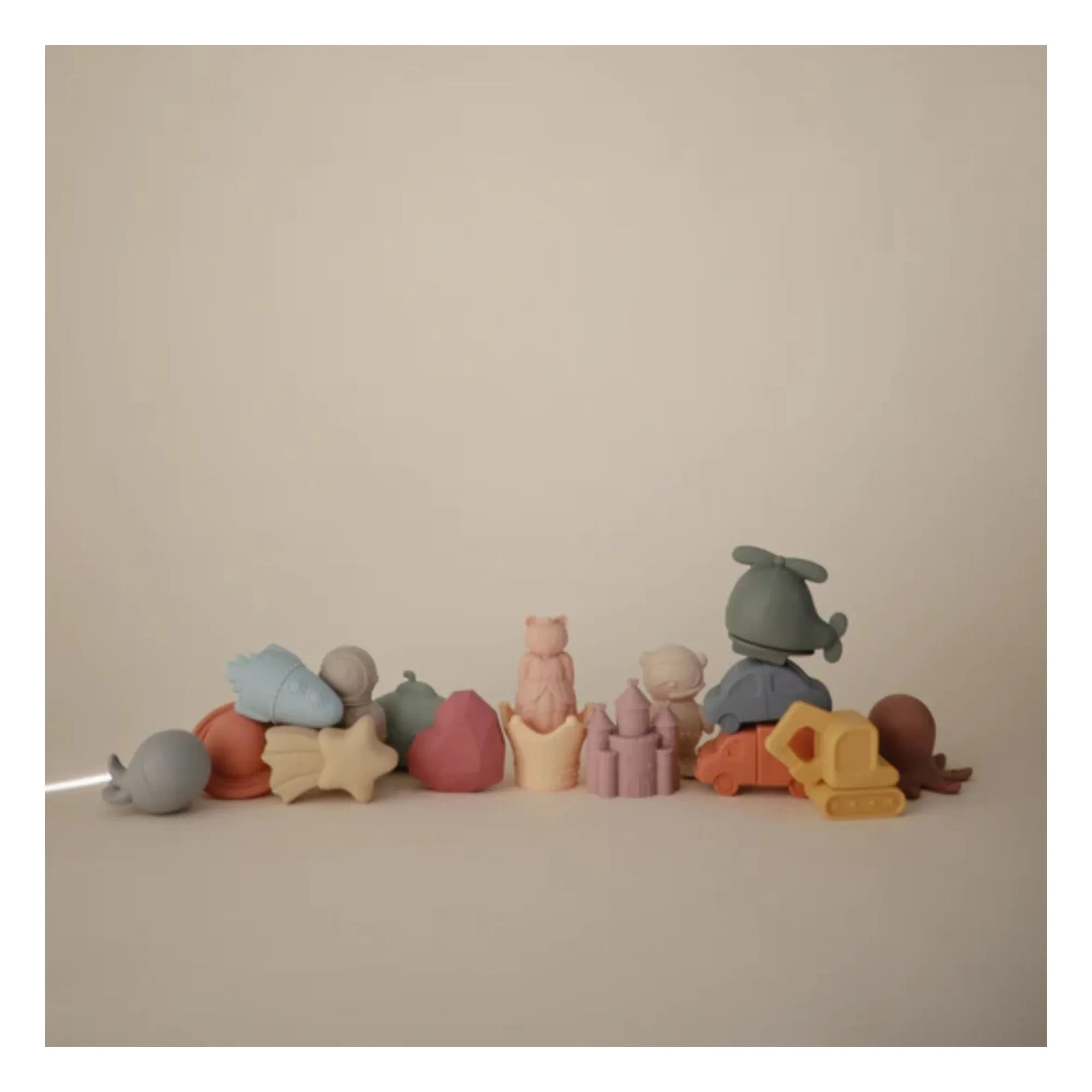 Mushie - Juguetes de baño de princesa - Set de 4 | Rosa