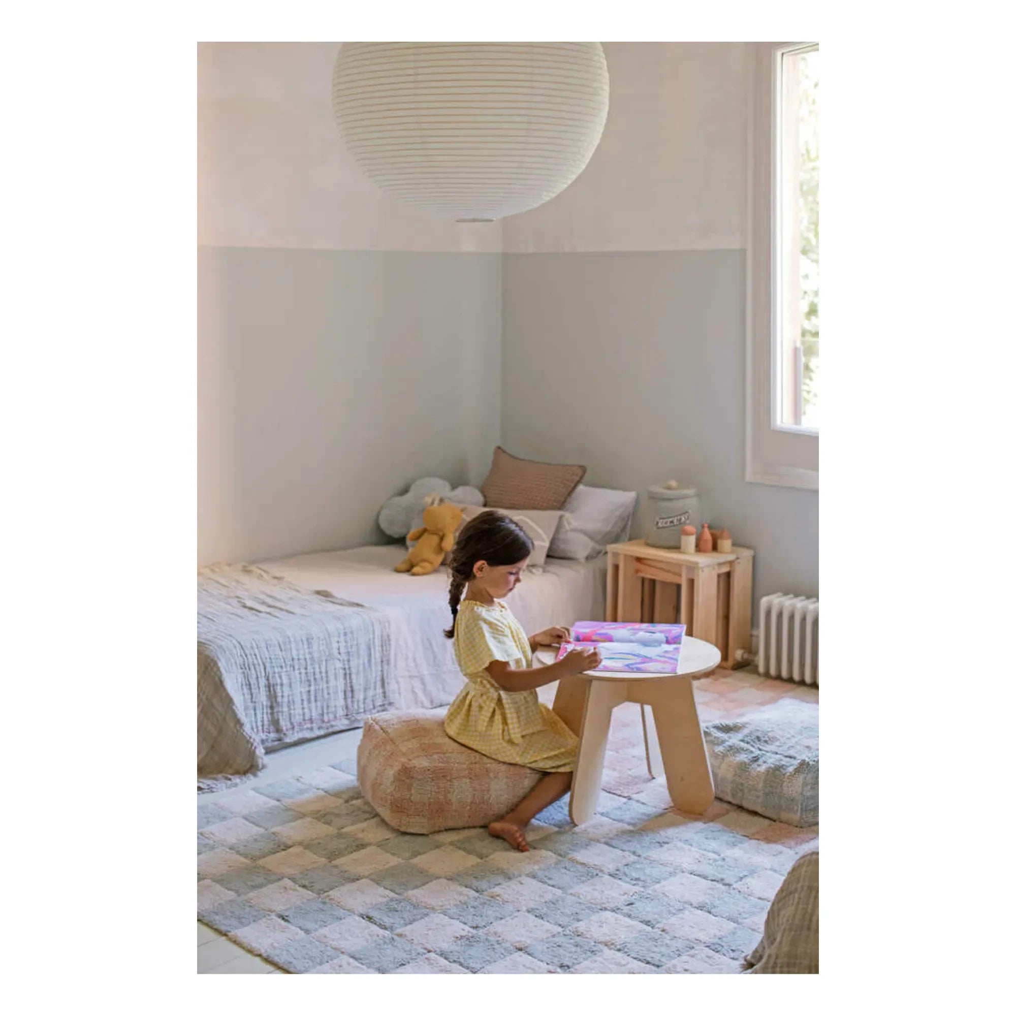 Puf Lorena Canals - Cuadros Vichy | Rosa