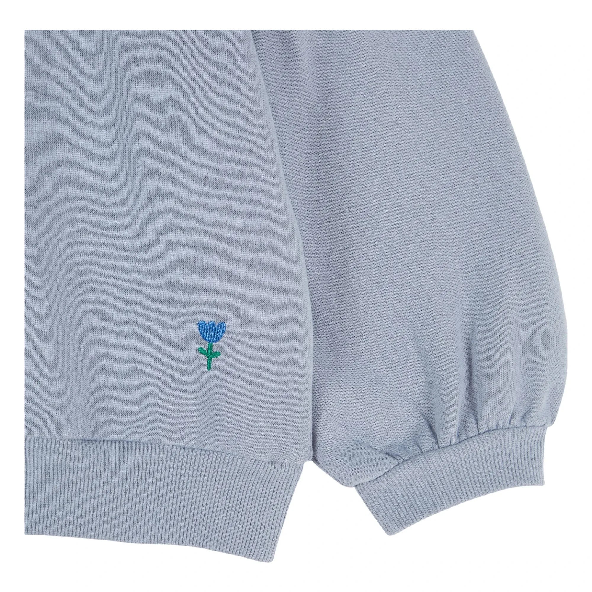 Emile et Ida - Organik pamuklu bisiklet yaka sweatshirt | Mavi