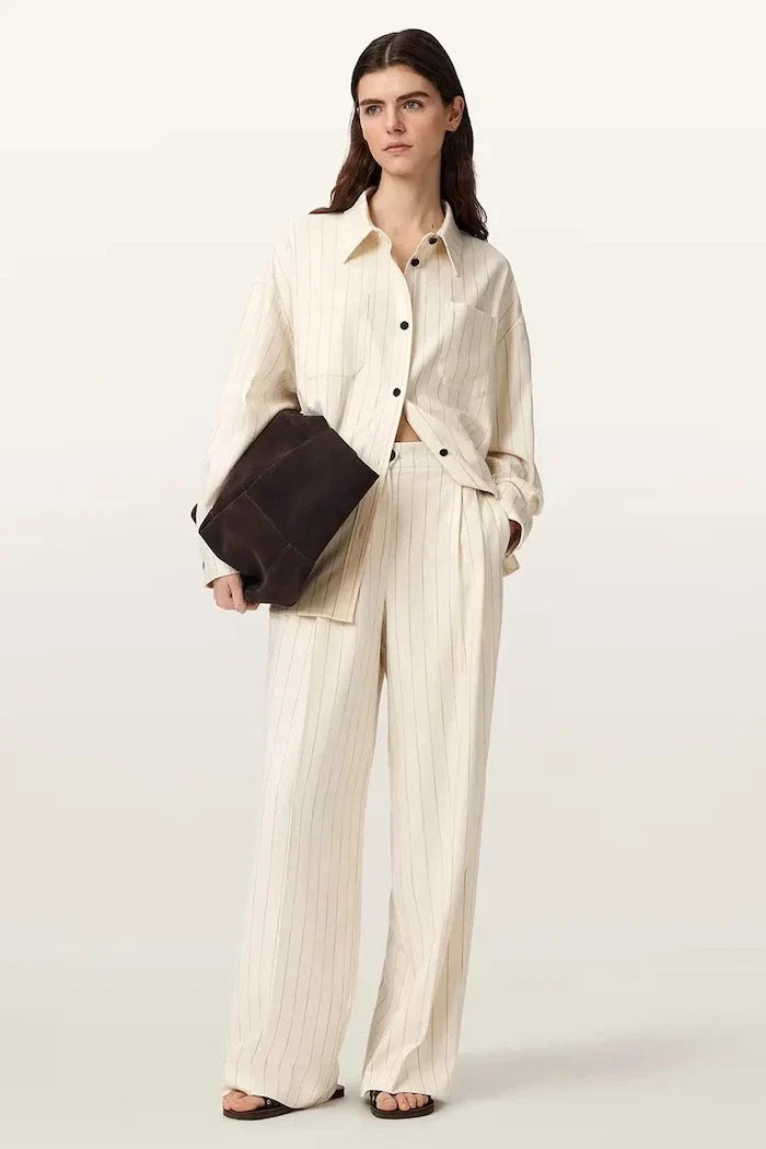 AllSaints pantalón de mujer viscosa pierna ancha OLGA