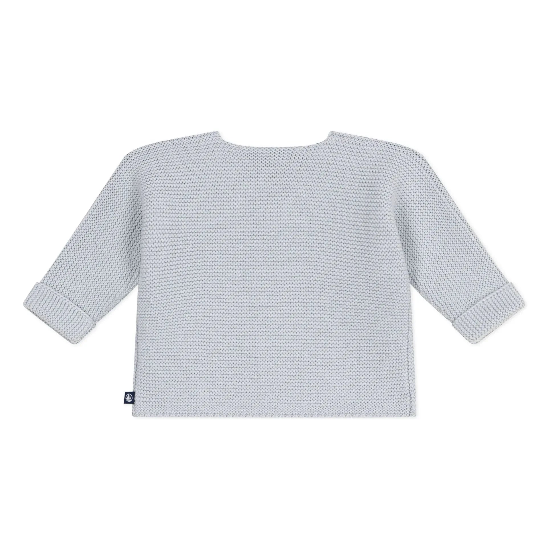 Petit Bateau - Cárdigan fino de punto de algodón orgánico | Gris claro