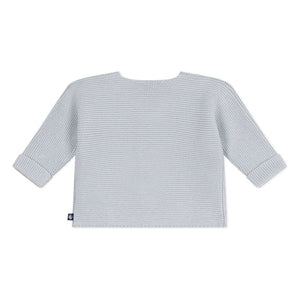 Petit Bateau - Cárdigan fino de punto de algodón orgánico | Gris claro