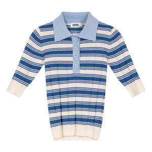 Indee - Polo acanalado a rayas Verona | Azul