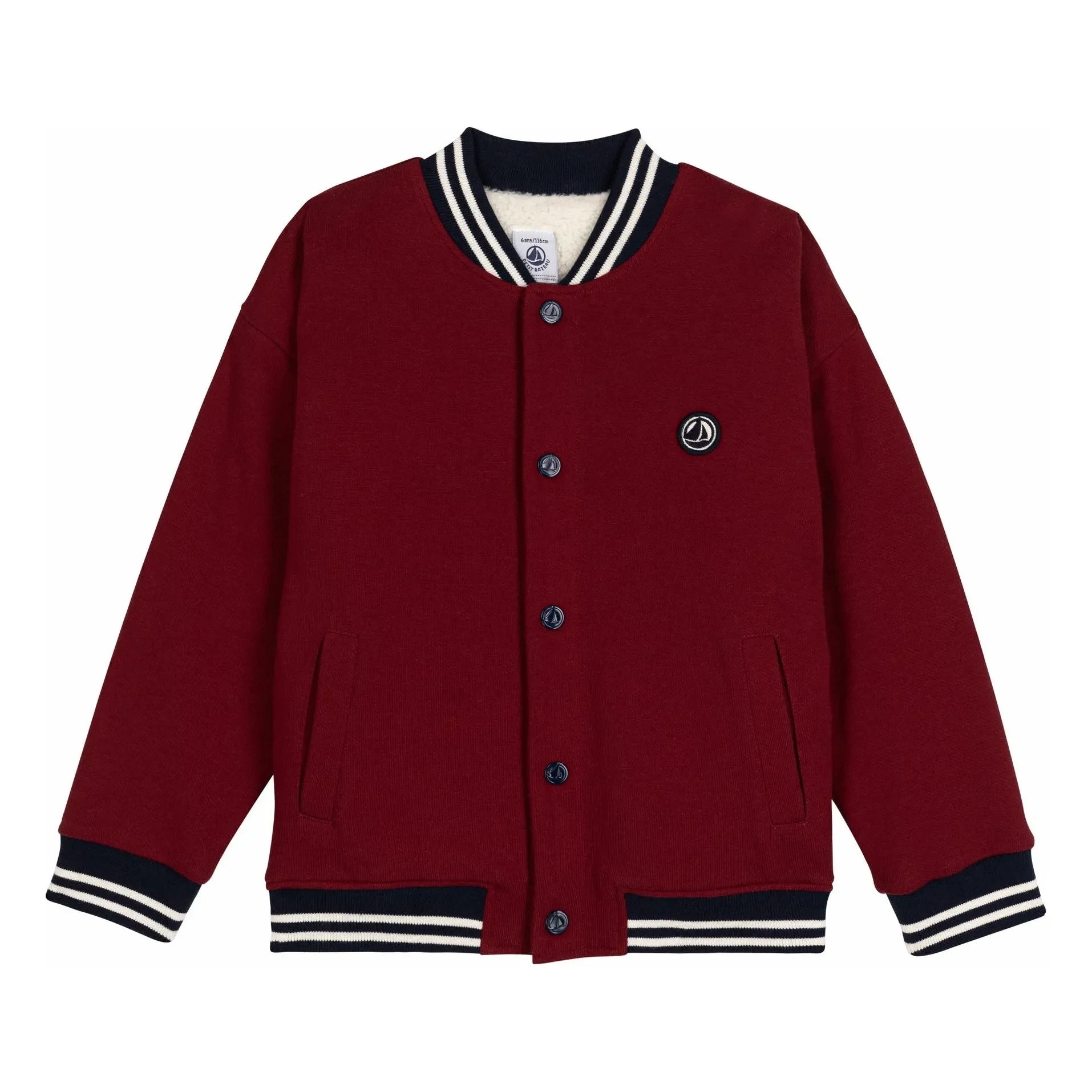 Petit Bateau - Abrigo cálido Teddy | Burdeos