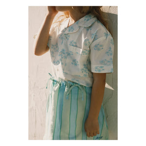 Tinycottons - Falda de lino a rayas | Verde