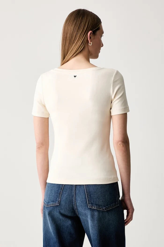 Weekend Max Mara camiseta de mujer básica de algodón y elastano WKDMULTIJ