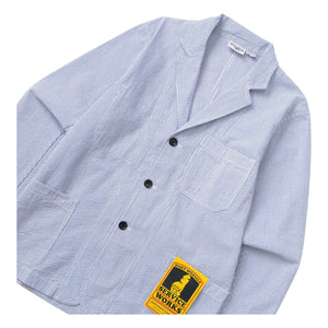 Service Works - Chaqueta de rayas de seersucker | Azul claro