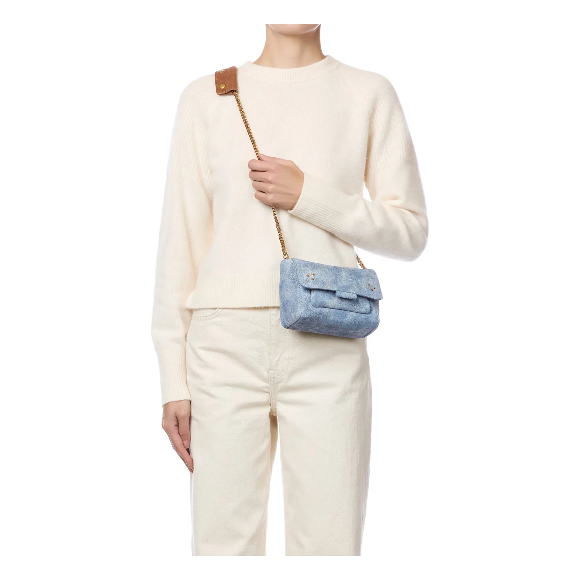 Jérôme Dreyfuss - Bolso Lulu S Croûte Velours | Azul lavado
