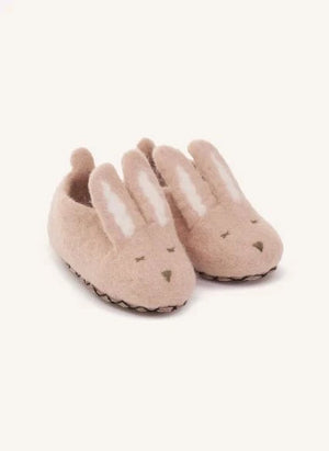 Muskhane - Zapatillas de conejo de fieltro | Rosa polvo
