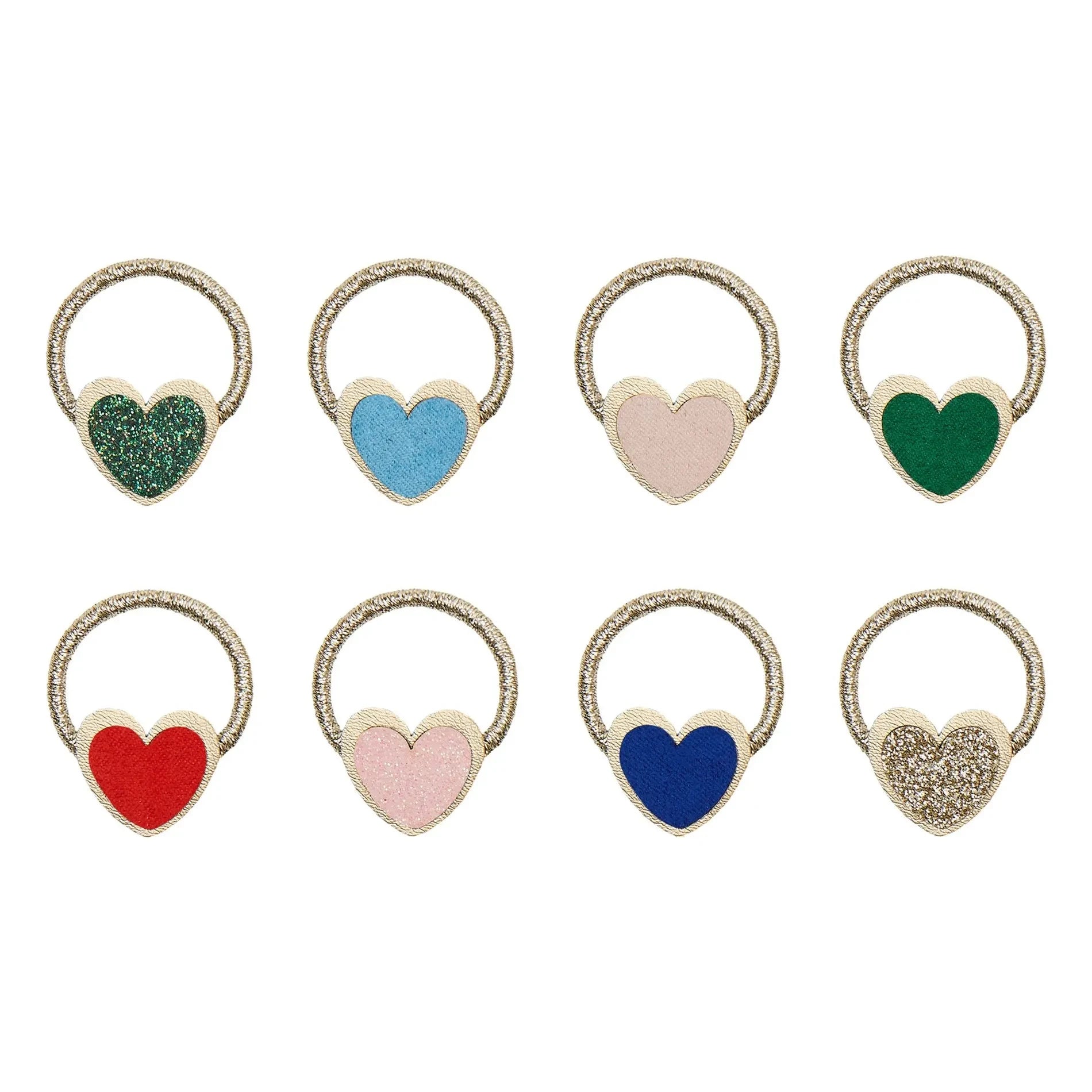 Mimi & Lula - Set de 8 horquillas de corazón | Dorado
