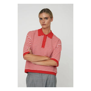 Stella Nova - Polo de rayas rojas