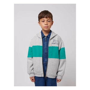 Bobo Choses - Sudadera con cremallera de algodón orgánico Joy | Gris jaspeado