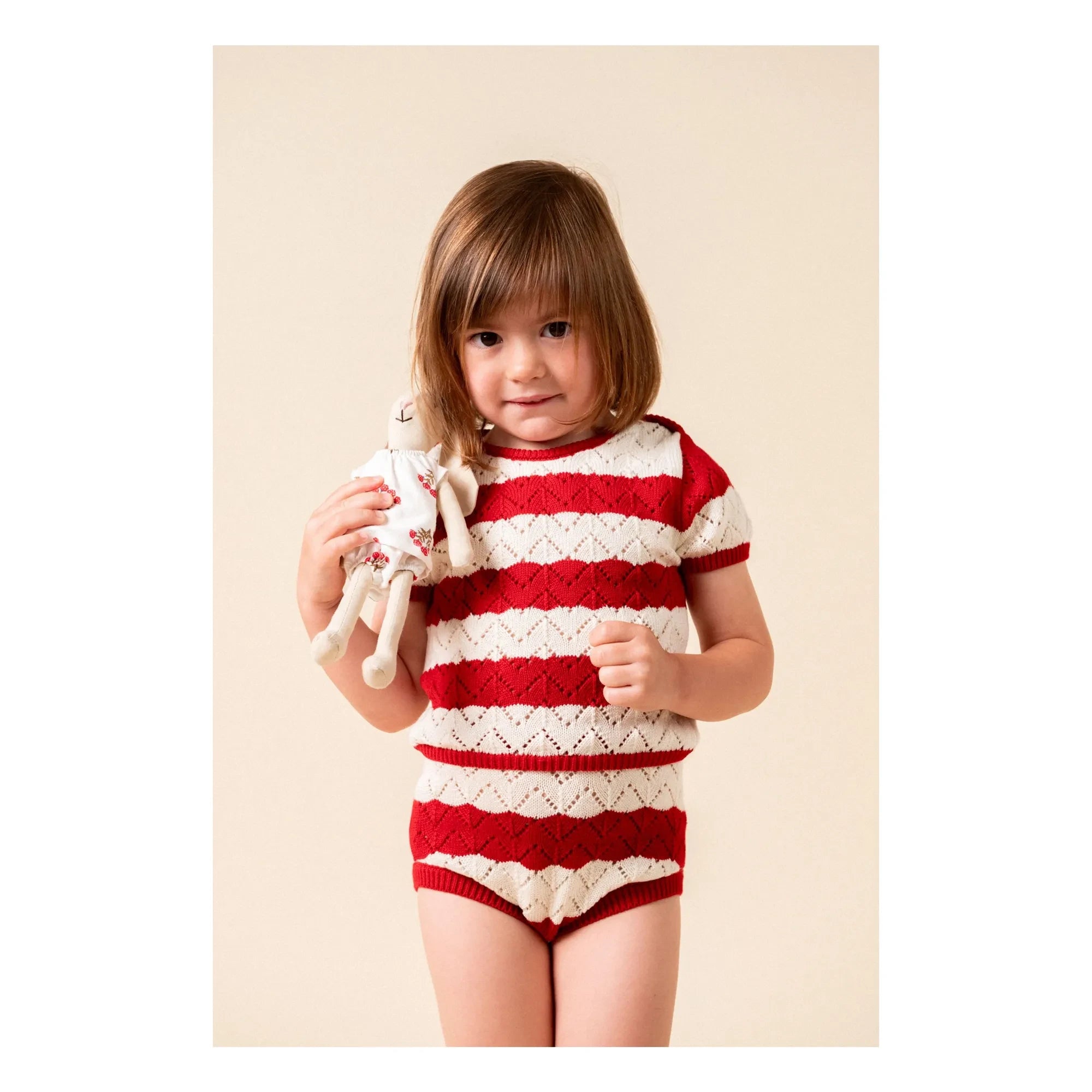 birinit - Camiseta de rayas Chili calado | Rojo