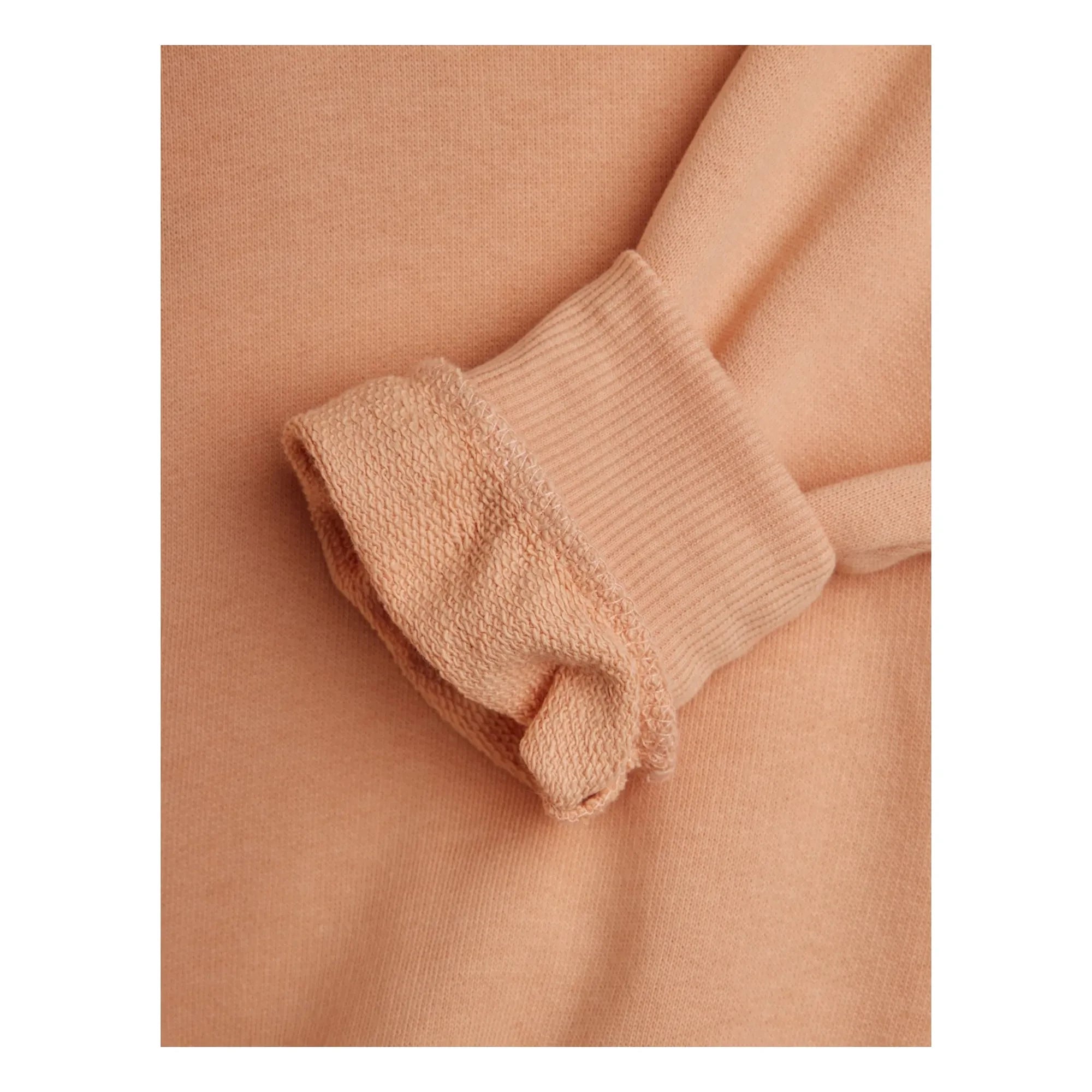 Mini Rodini - Sudadera de cuello corazón de algodón orgánico | Rosa claro