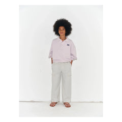Main Story - Polo Sweat con Logo de Algodón Orgánico | Gris Violeta