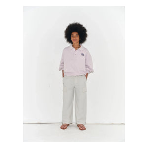 Main Story - Polo Sweat con Logo de Algodón Orgánico | Gris Violeta