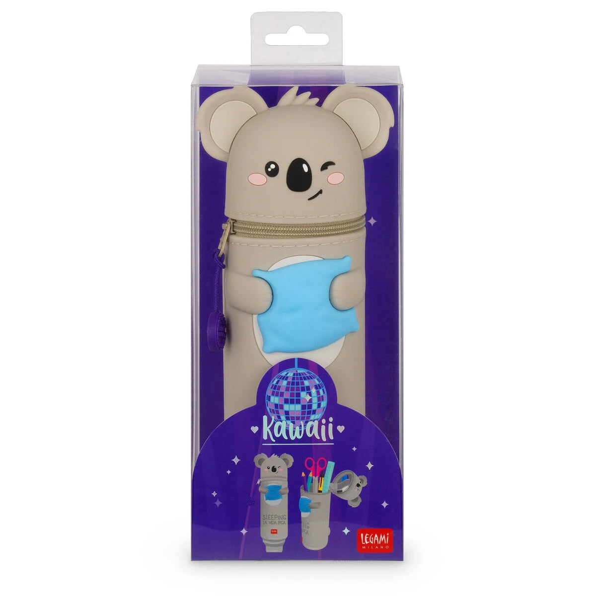 Legami - Koala "Sleeping la Vida Loca" Estuche de Silicona 2-en-1 - Kawaii