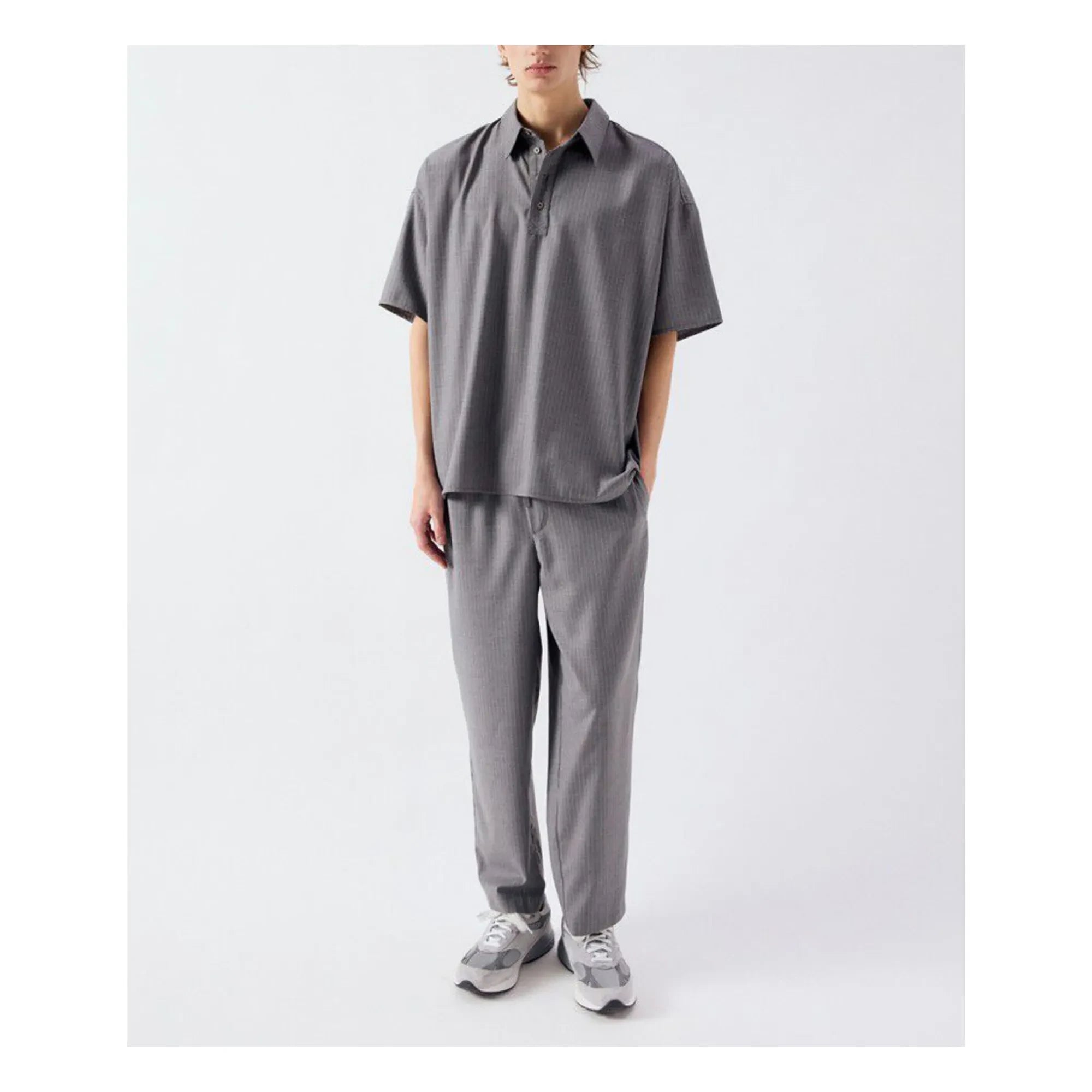 American Vintage - Camiseta de tirantes a rayas | Gris jaspeado