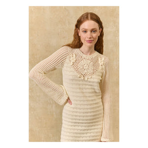 Louise Misha - Vestido de algodón Eleonora | Crema