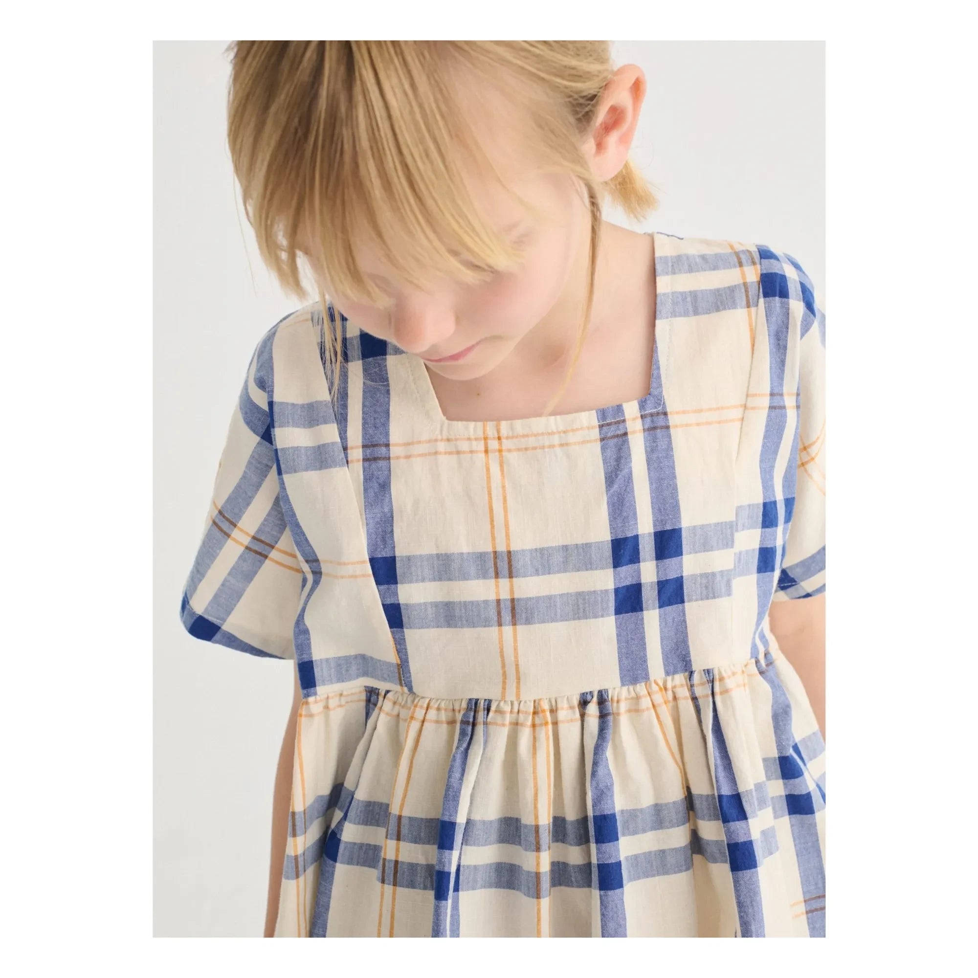 Bobo Choses - Vestido de algodón orgánico a cuadros | Crudo