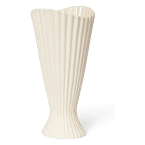 Ferm Living - Jarrón de gres con fuente | Blanco roto