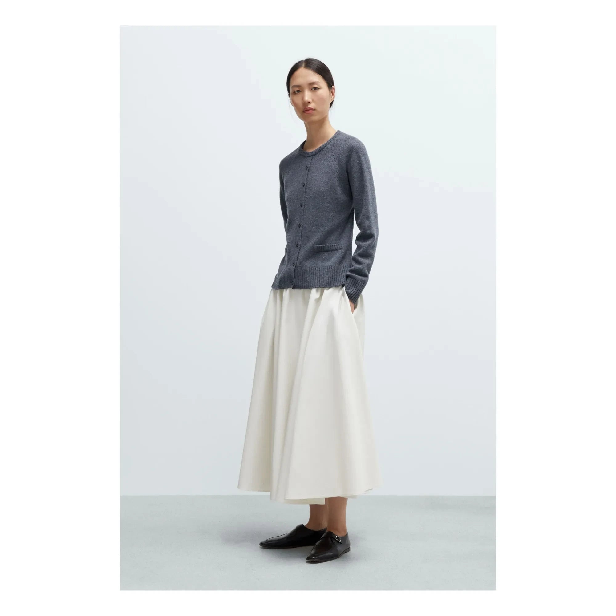 Cordera - Suéter halter de lana merino gris
