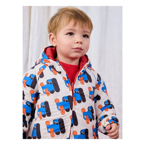Bobo Choses - Chaqueta impermeable de fibra reciclada reversible para bebé | Azul