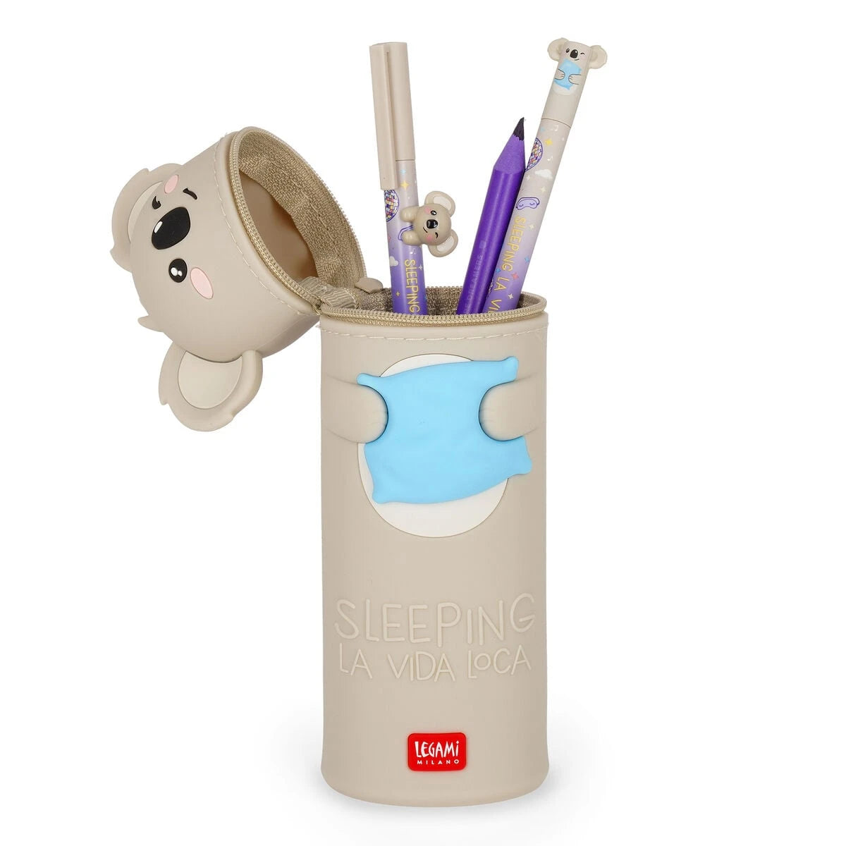 Legami - Koala "Sleeping la Vida Loca" Estuche de Silicona 2-en-1 - Kawaii