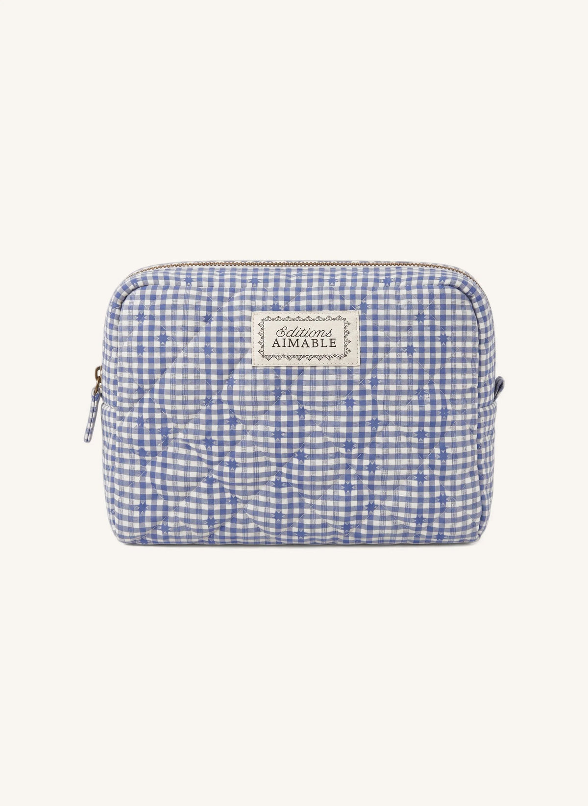 Editions Aimable - Bolsa de cuidado Tuscany | Vichy azul de algodón