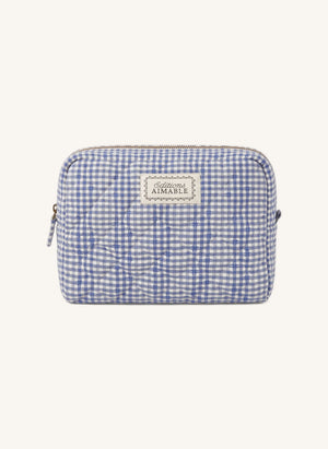 Editions Aimable - Bolsa de cuidado Tuscany | Vichy azul de algodón