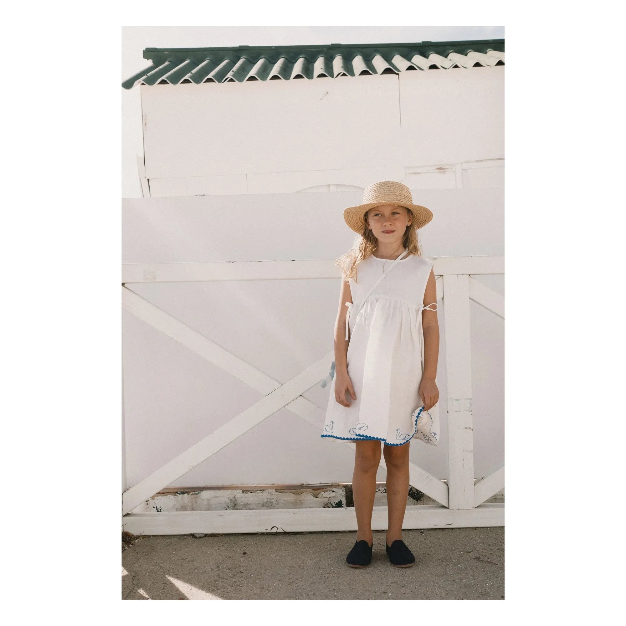 Tinycottons - Vestido de lino Swans | Blanco