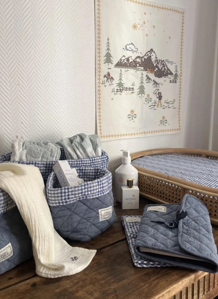 Editions Aimable - Caja de almacenamiento rectangular Paolo | Chambray azul
