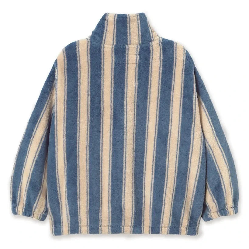 Tinycottons - Chaqueta polar a rayas | Azul petróleo