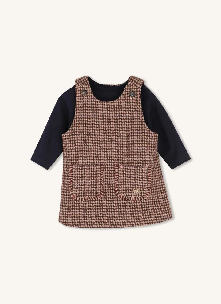 Chloé - Set de vestido de cuadros y camiseta Chloé | Marrón