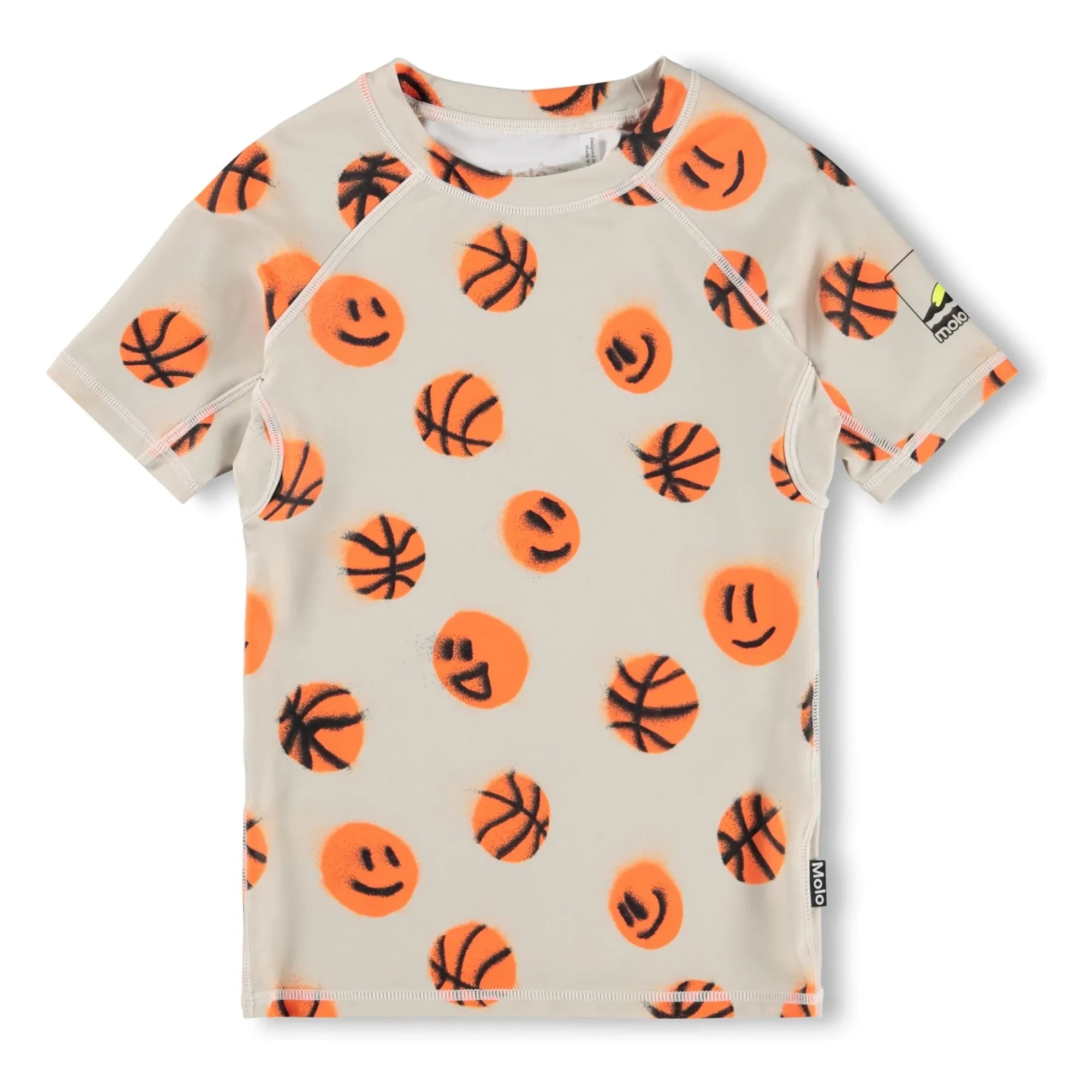 Molo - Camiseta con protección UV Neptune Basketballs Fibras Recicladas | Beige